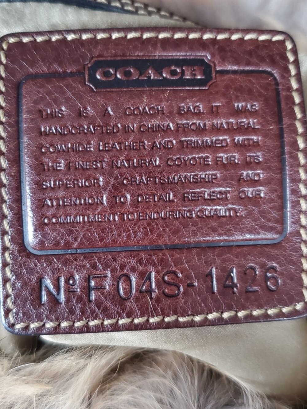 RARE Vintage 2004 Coach Limited Edition Coyote Fur & Laced Leather Hobo #1426 - Picture 7 of 16